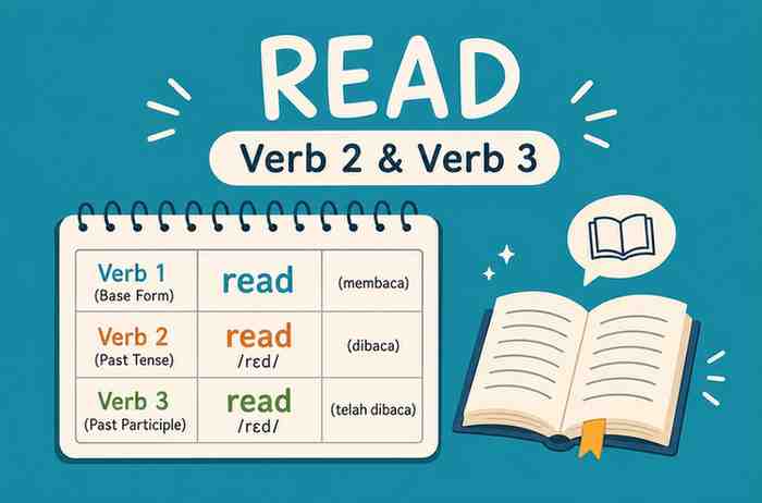Verb 2 dan Verb 3 Read (Reading)