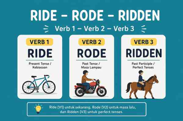Verb 1, 2 dan 3 Ride, Rode, Ridden