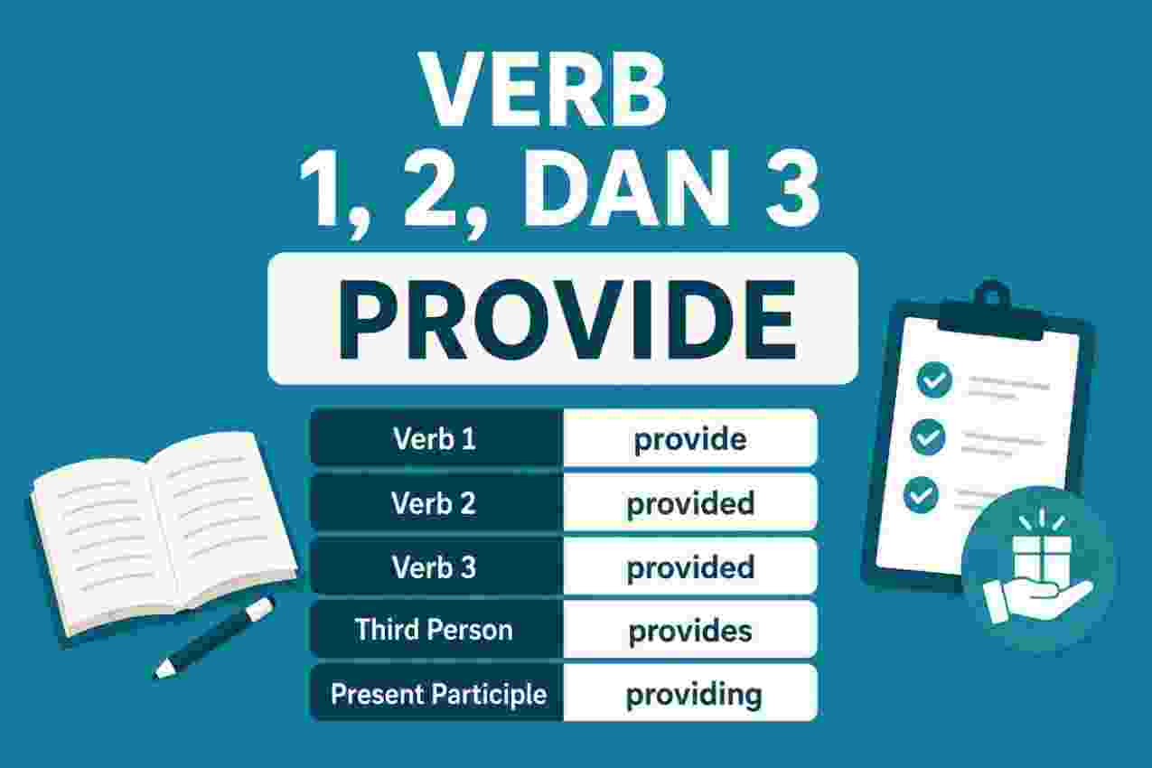 Verb 1, 2 dan 3 Provide, Provided, Provided, Provides, Providing