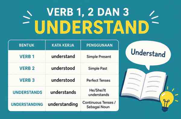 Verb 1, 2 dan 3 Understand, Understood, Understood, Understands, Understanding